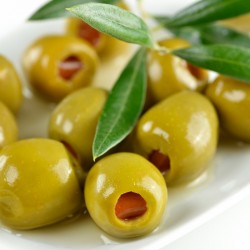 Olives vertes farcies aux poivrons bio  (250 g)