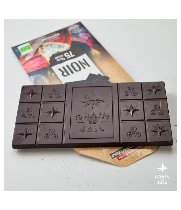 Tablette de chocolat Noir 75% de cacao bio (100g)