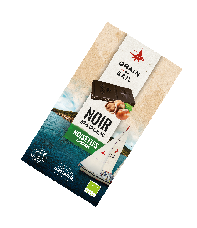 Tablette de chocolat noir et noisettes torréfiées bio (100g)