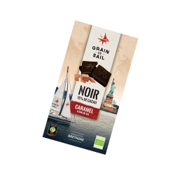 Tablette de chocolat Noir, Caramel et Fleur de sel bio (100g)