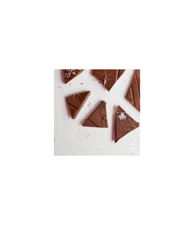 Tablette de chocolat au lait fleur de sel 45% bio (100g)