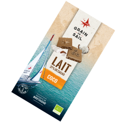 Tablette de chocolat au Lait et noix de coco toastées bio (100g)