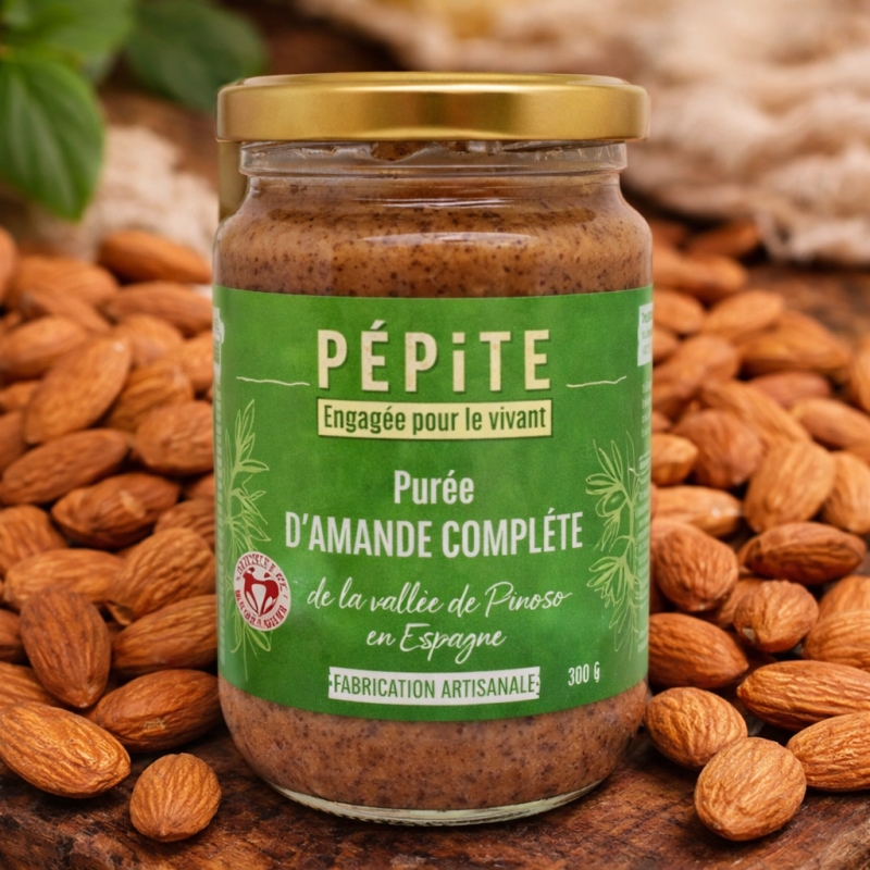 PURÉE D'AMANDES COMPLÈTES BIO  - DESCLICS PAYSAN, LE GOÛT DU BIO SOLIDAIRE PRÈS DE CHEZ VOUS