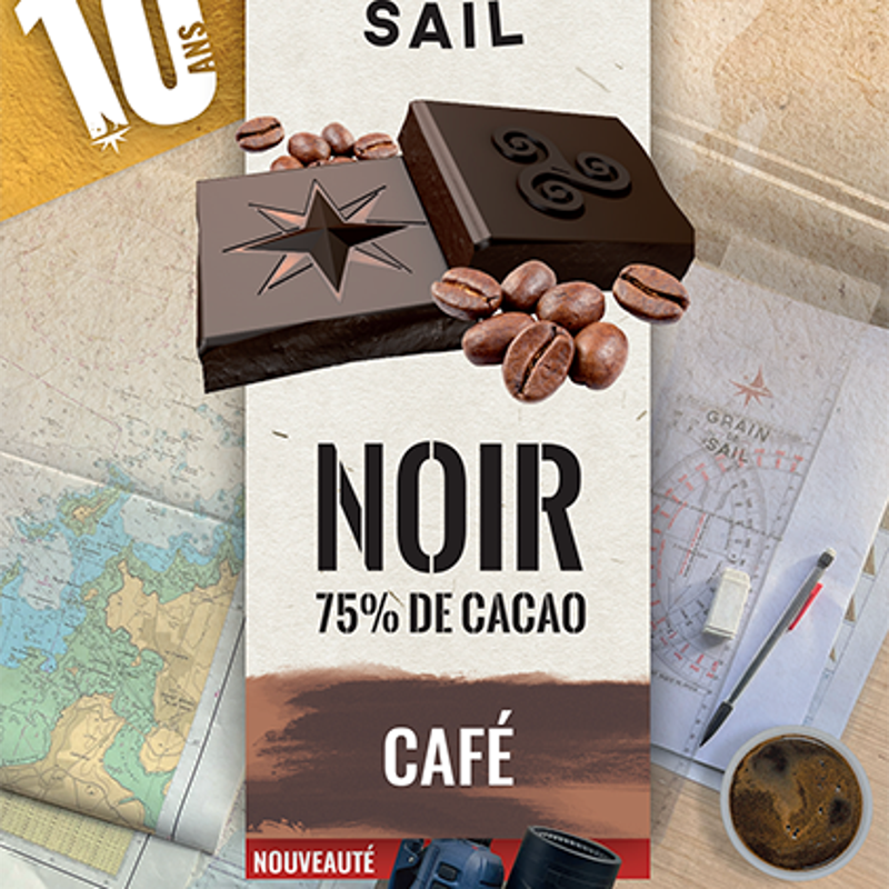 TABLETTE DE CHOCOLAT NOIR CAFÉ BIO - DESCLICS PAYSAN, LE GOÛT DU BIO SOLIDAIRE PRÈS DE CHEZ VOUS