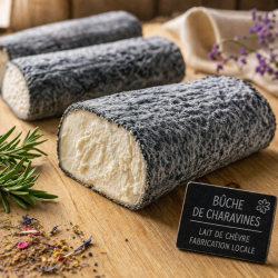 BÛCHE CENDRÉE DE CHÈVRE DE CHARAVINES LOCAL  - DESCLICS PAYSAN, LE GOÛT DU BIO SOLIDAIRE PRÈS DE CHEZ VOUS