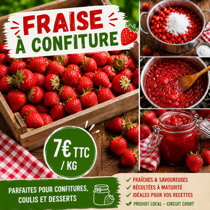 FRAISE À CONFITURE LOCAL - DESCLICS PAYSAN, LE GOÛT DU BIO SOLIDAIRE PRÈS DE CHEZ VOUS