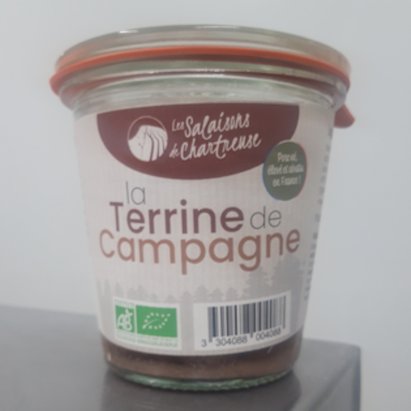 POT DE TERRINE CAMPAGNE BIO  - DESCLICS PAYSAN, LE GOÛT DU BIO SOLIDAIRE PRÈS DE CHEZ VOUS