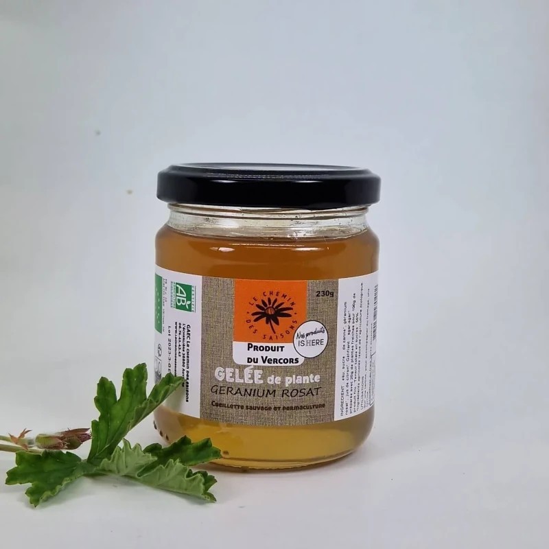 GELÉE DE GÉRANIUM ROSAT BIO - DESCLICS PAYSAN, LE GOÛT DU BIO SOLIDAIRE PRÈS DE CHEZ VOUS GELÉE DE GÉRANIUM ROSAT BIO - DESCLICS PAYSAN, LE GOÛT DU BIO SOLIDAIRE PRÈS DE CHEZ VOUS