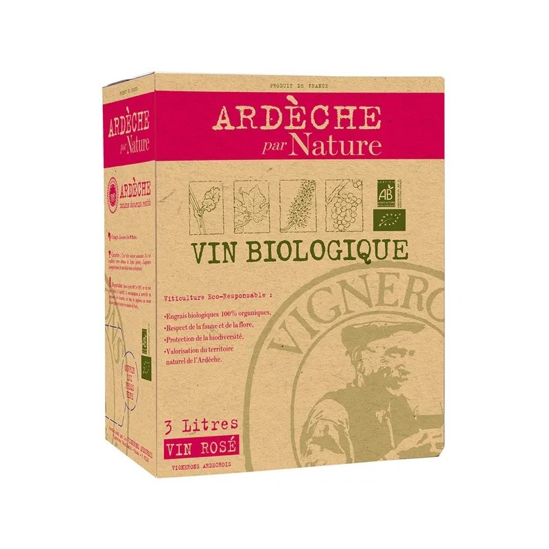 3L BIB ARDÈCHE PAR NATURE ROSÉ BIO - DESCLICS PAYSAN, LE GOÛT DU BIO SOLIDAIRE PRÈS DE CHEZ VOUS 3L BIB ARDÈCHE PAR NATURE ROSÉ BIO - DESCLICS PAYSAN, LE GOÛT DU BIO SOLIDAIRE PRÈS DE CHEZ VOUS