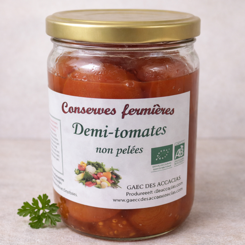 DEMI TOMATE NON PELÉES BIO - DESCLICS PAYSAN, LE GOÛT DU BIO SOLIDAIRE PRÈS DE CHEZ VOUS