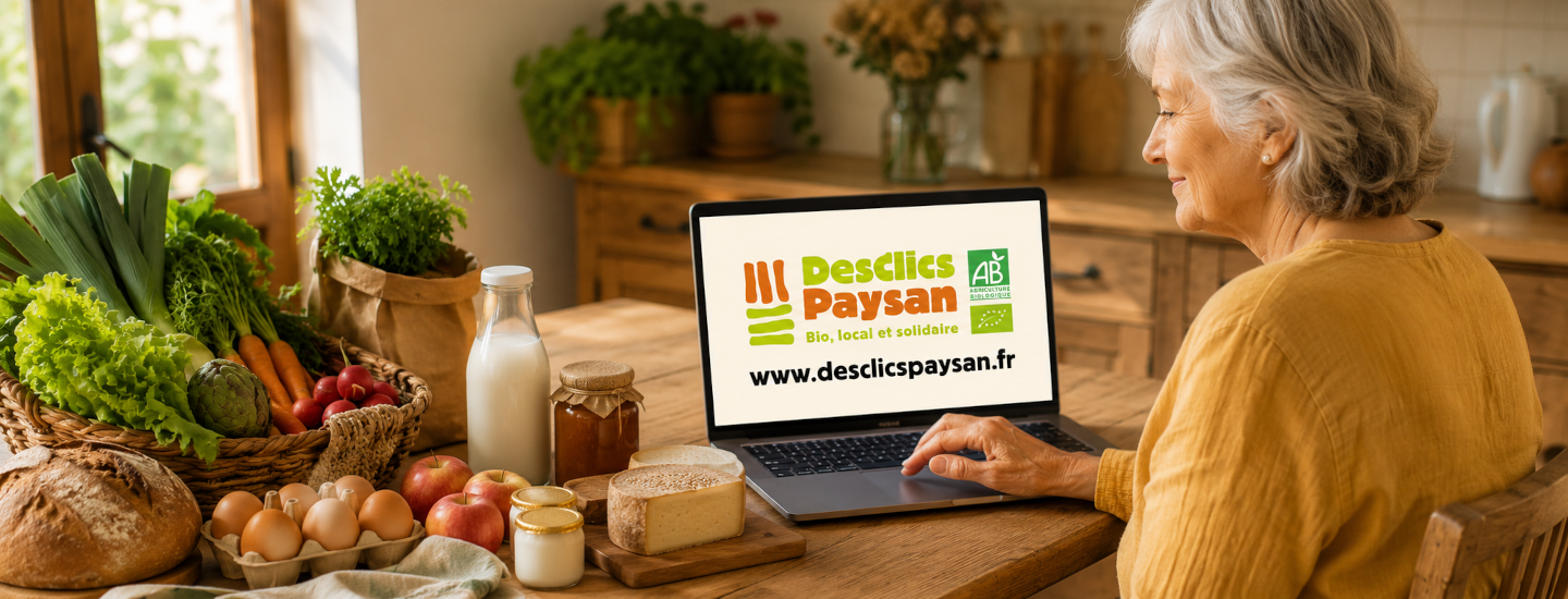 Un marché bio, local et solidaire,  à votre porte,  en un seul clic ! 